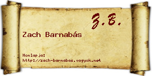 Zach Barnabás névjegykártya